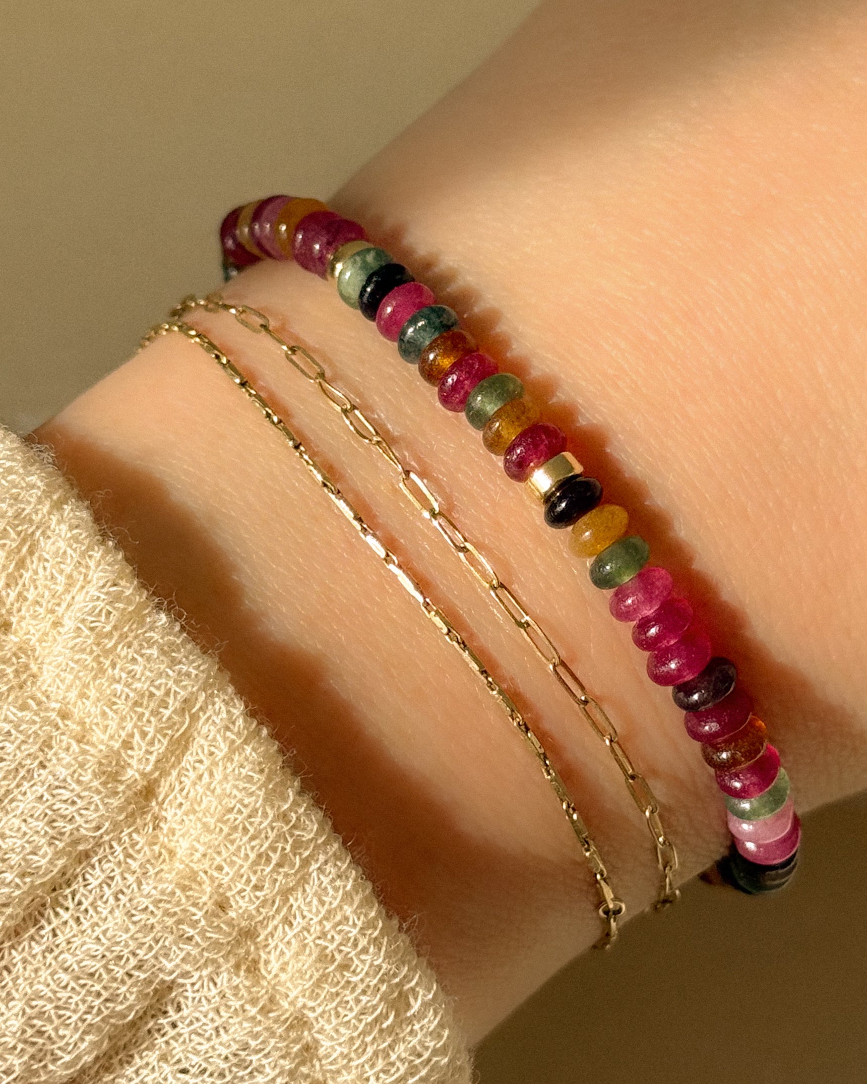 Tourmaline Jade Gemstone Bracelet