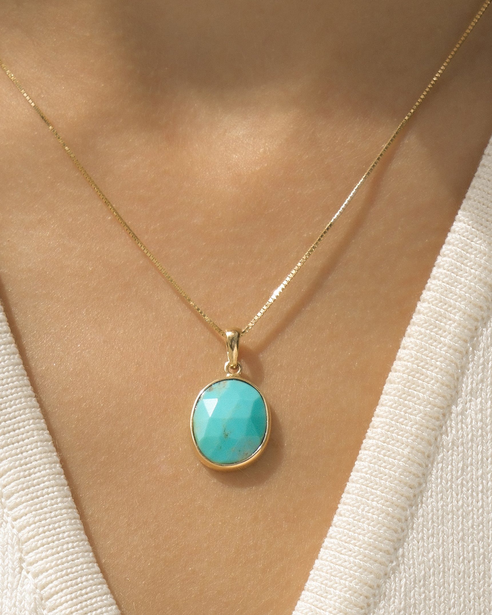 Turquoise 14K Freeform Necklace