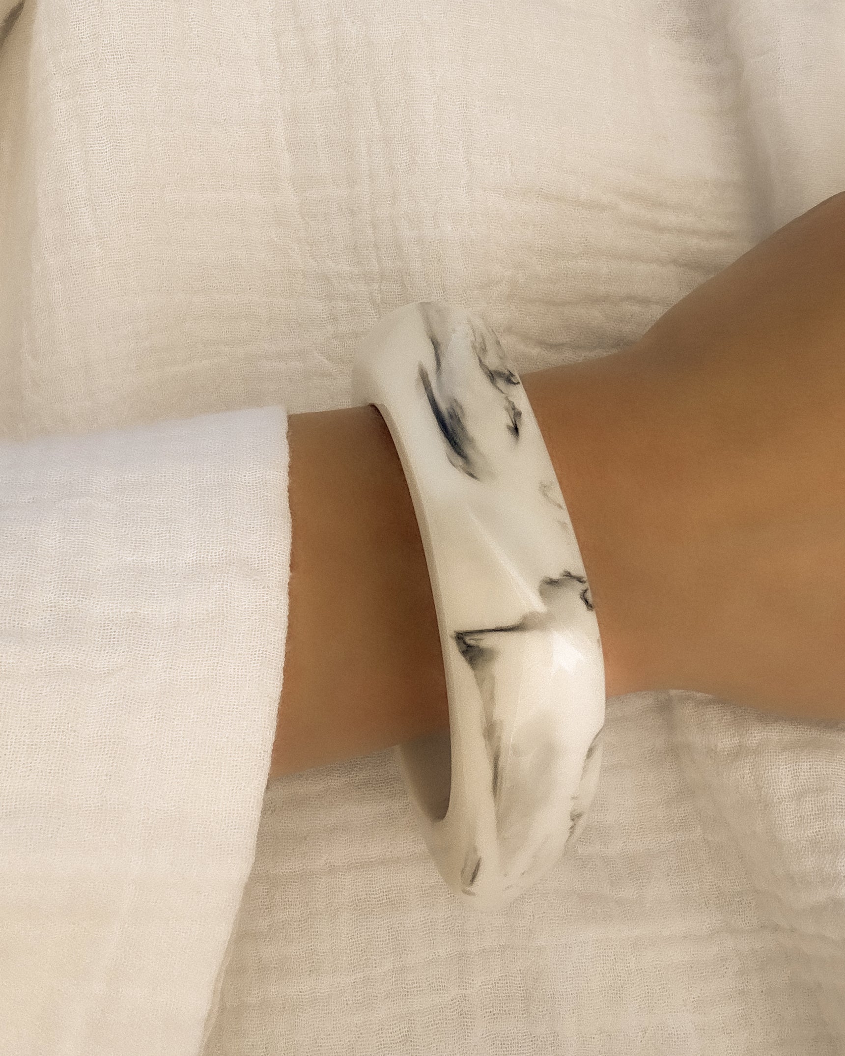 White Marble Resin Bangle