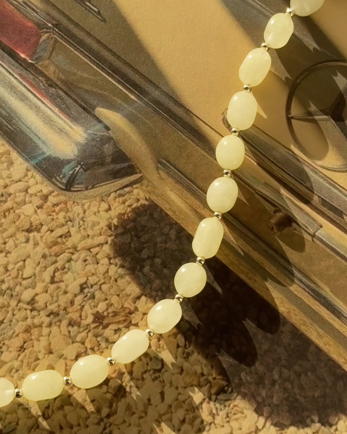 Yellow Jade Pebble Phone Wristlet