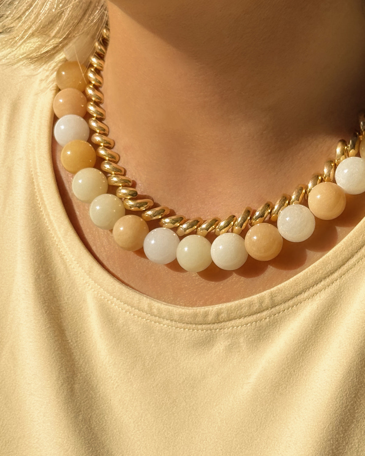 Yorkdale Big Round Gemstone Necklace