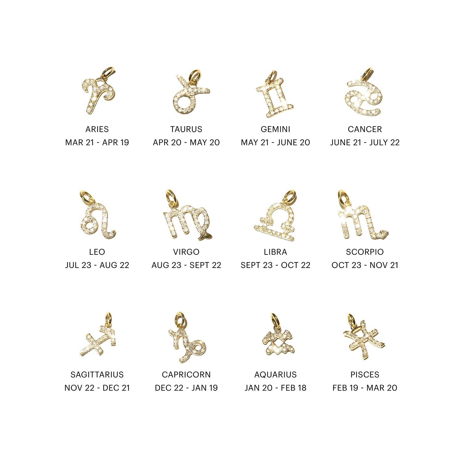 Diamond Zodiac Charm