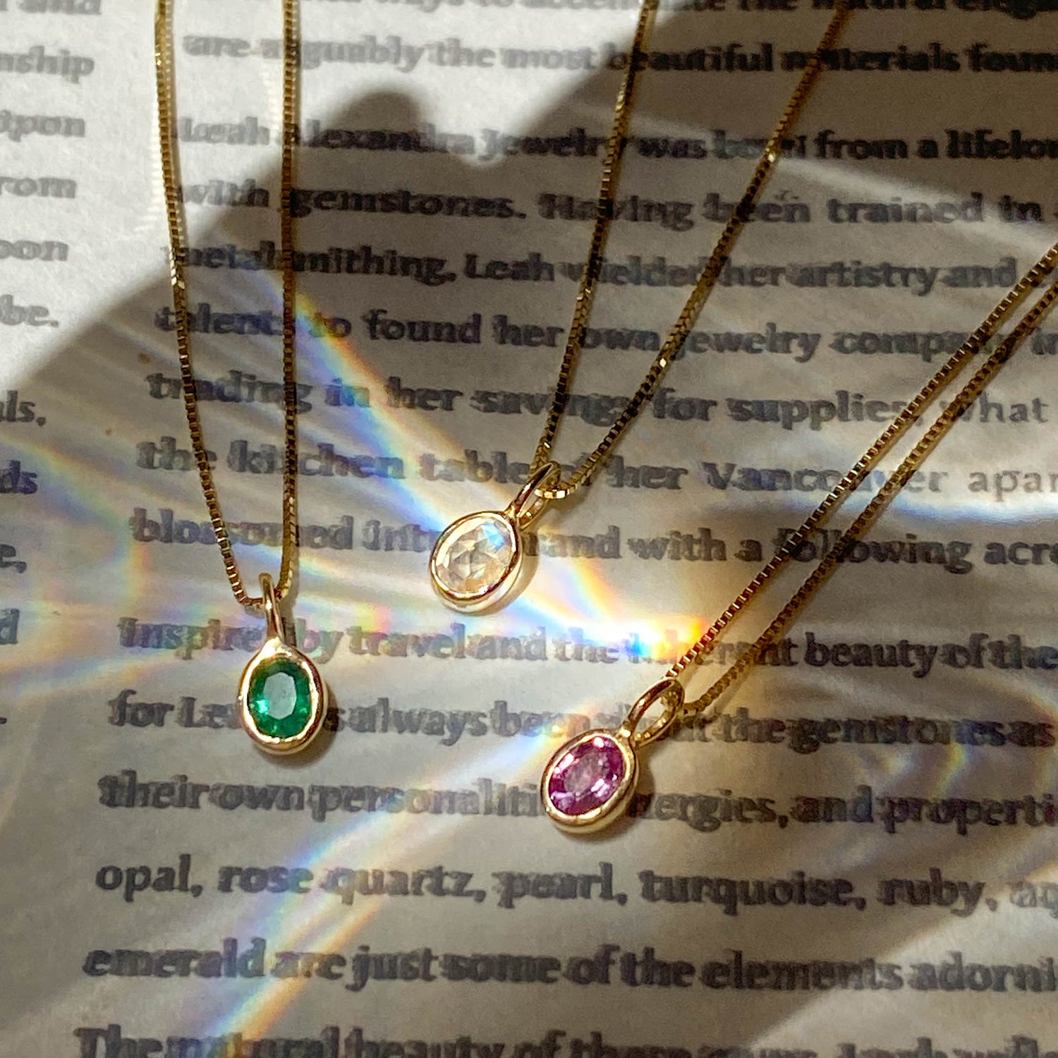 Petite Oval Pink Sapphire Necklace
