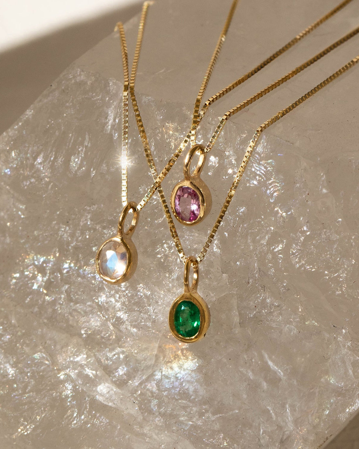 Petite Oval Emerald Necklace