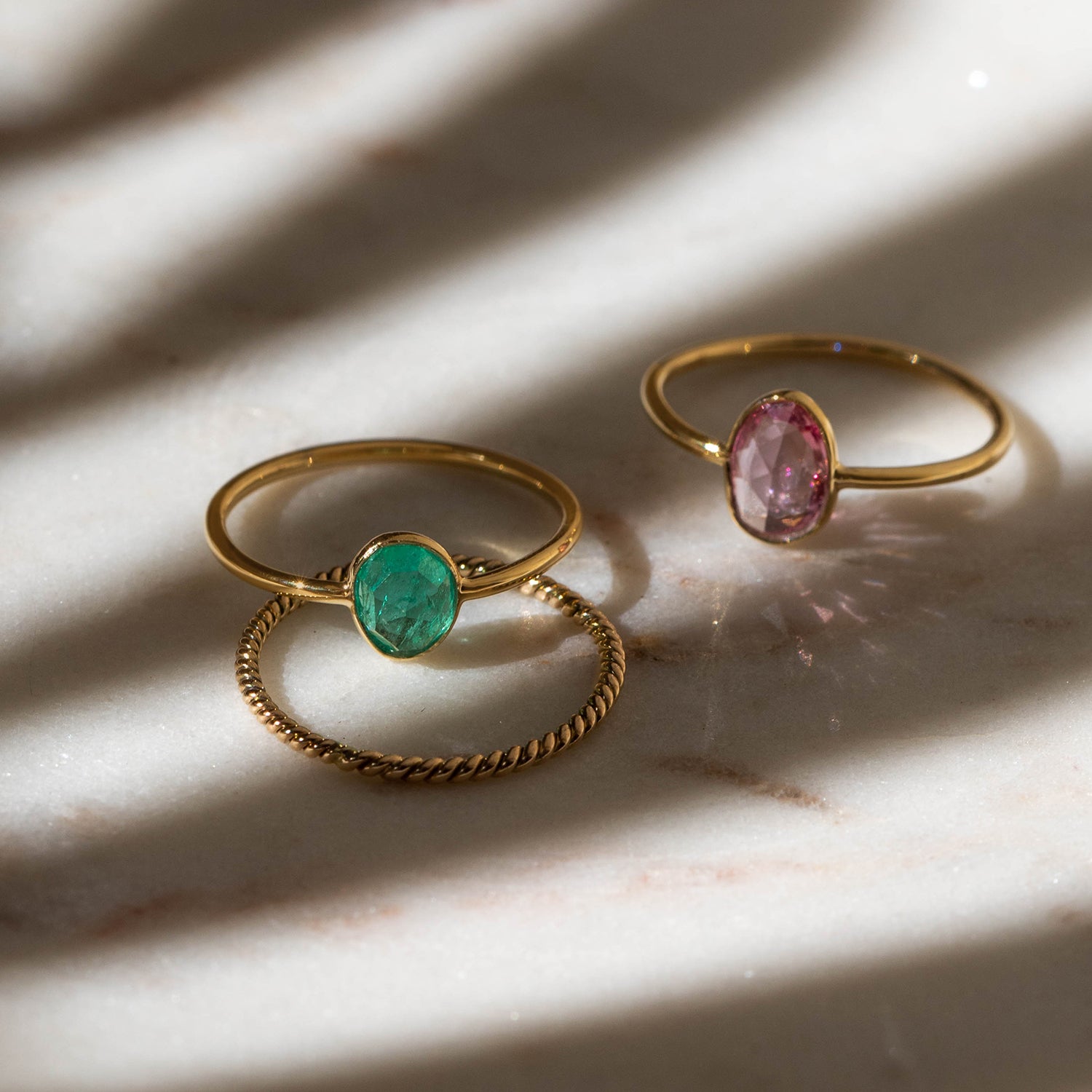 Emerald Rosecut Ring