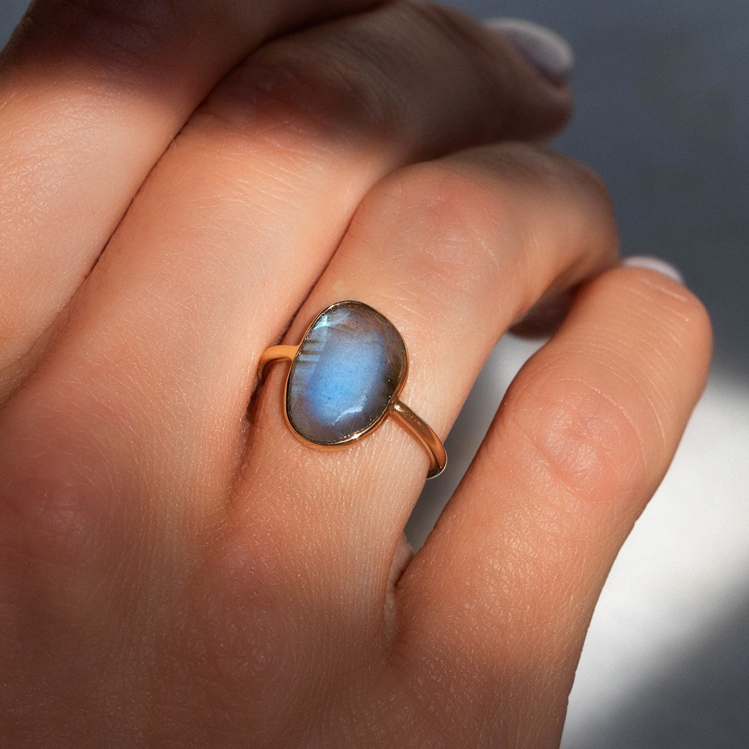 Selena Slice Labradorite 10K Ring