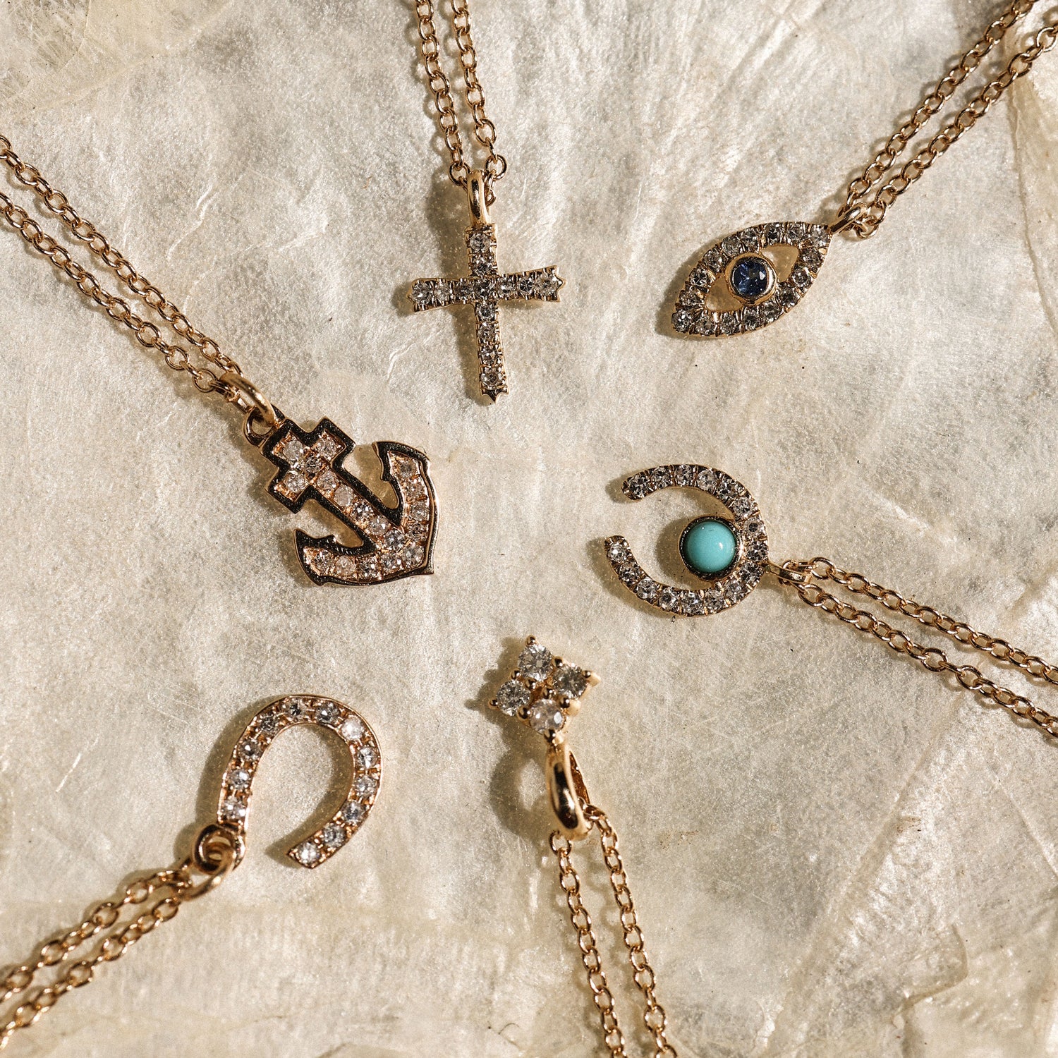 Anchor Diamond 14K Necklace