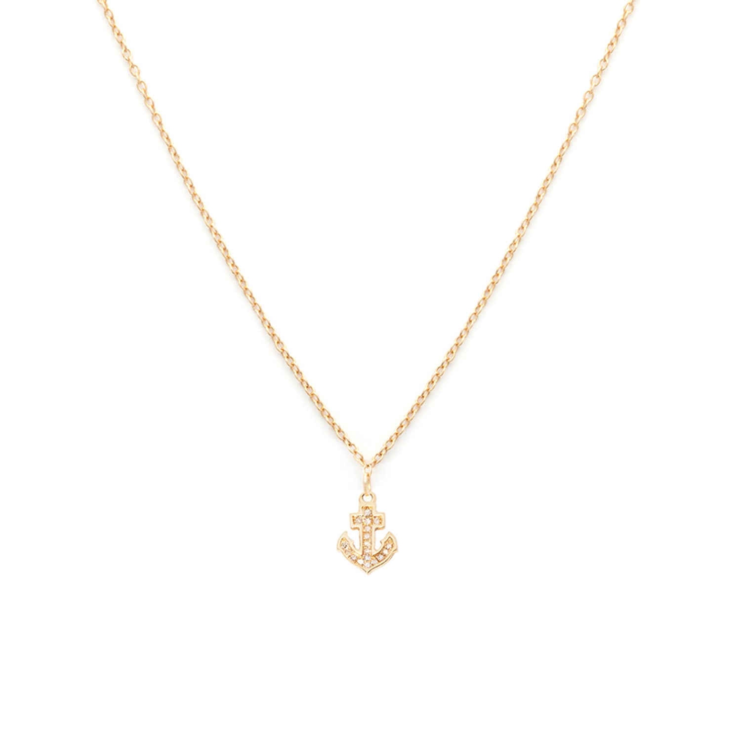 Anchor Diamond 14K Necklace