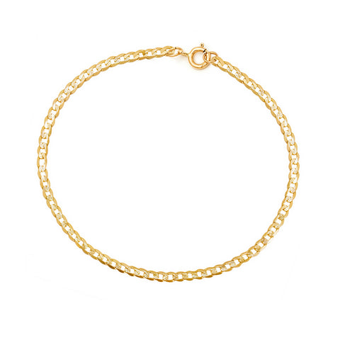 Cubano Chain Anklet | Solid 14k Gold