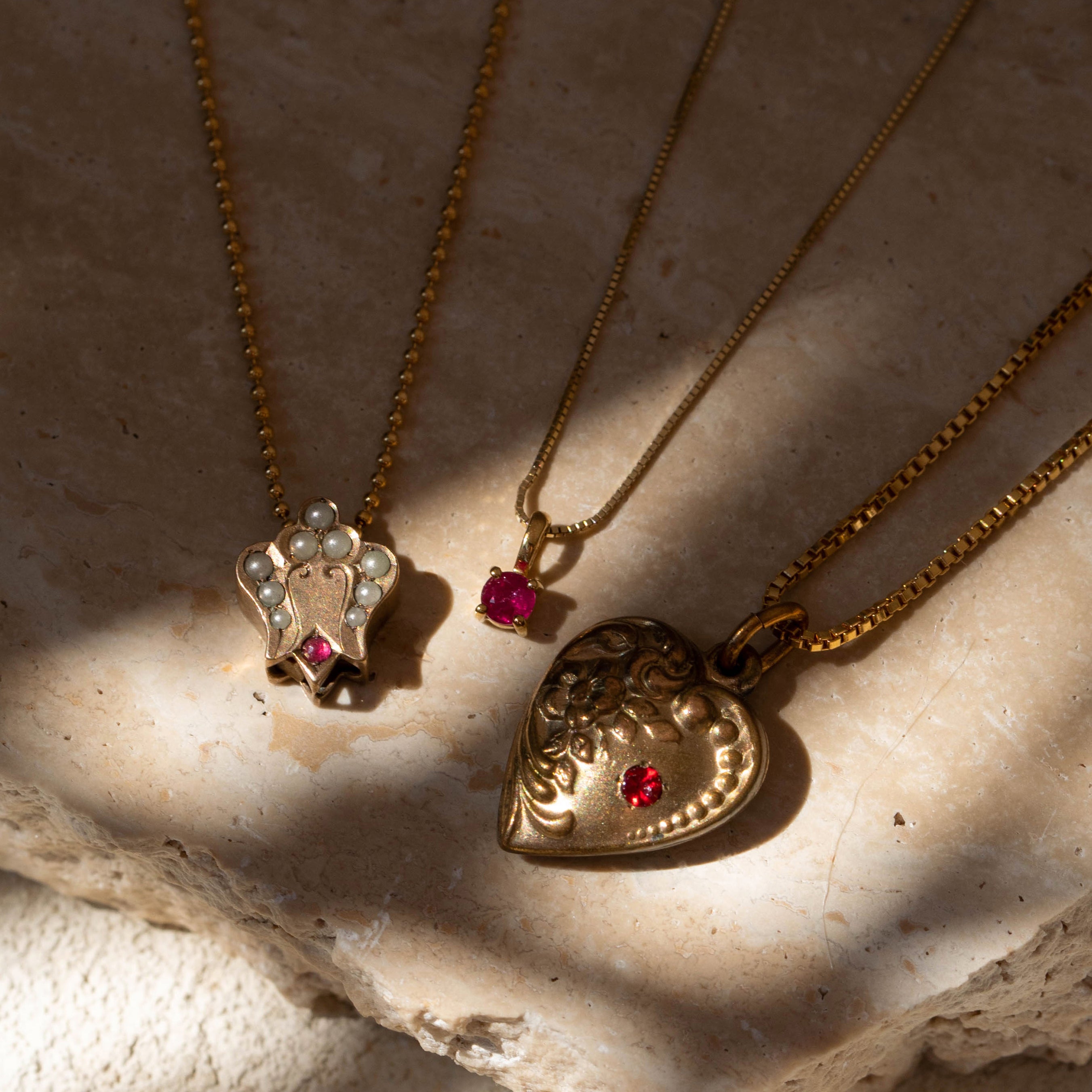 Ruby Birthstone Necklace