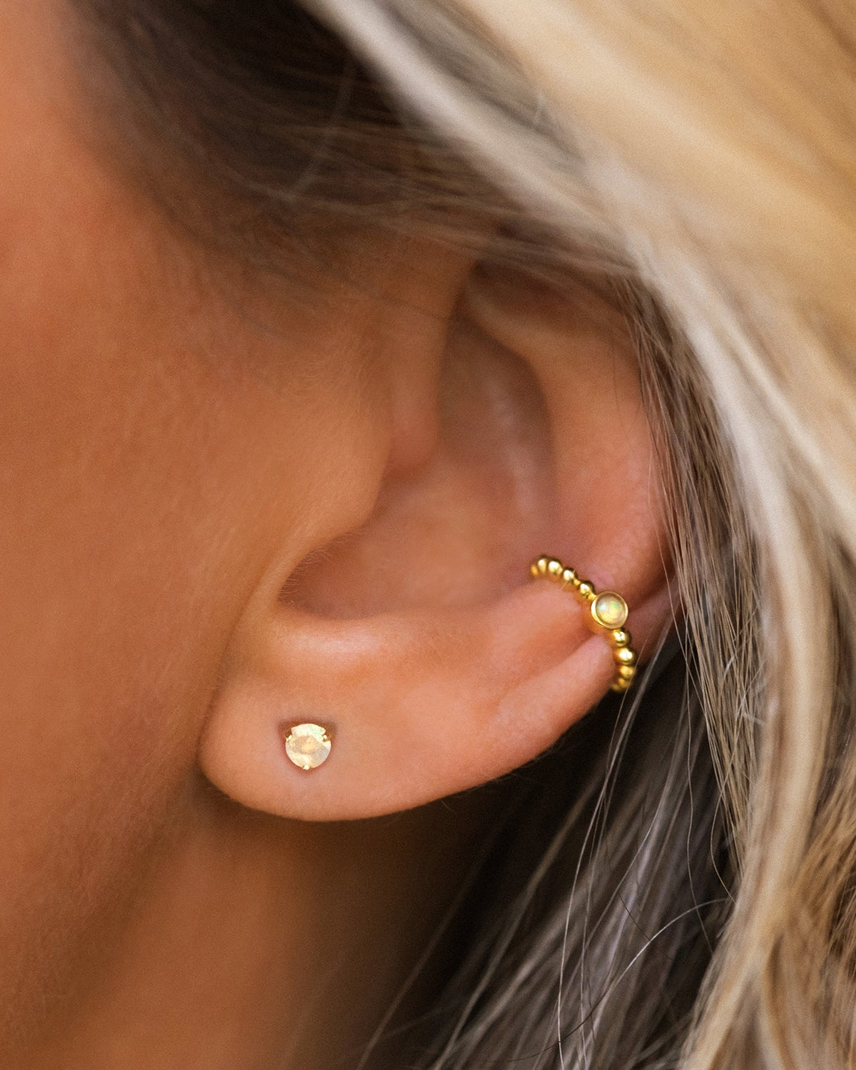 Opal Birthstone Studs