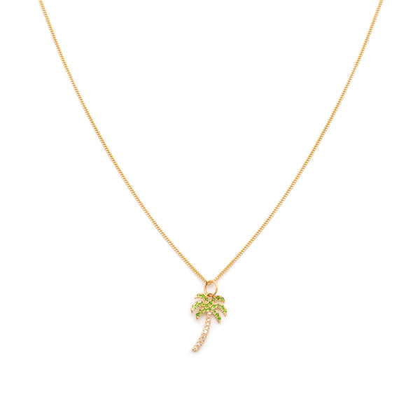 Palm Tree Pendant | Tsavorite & Diamond