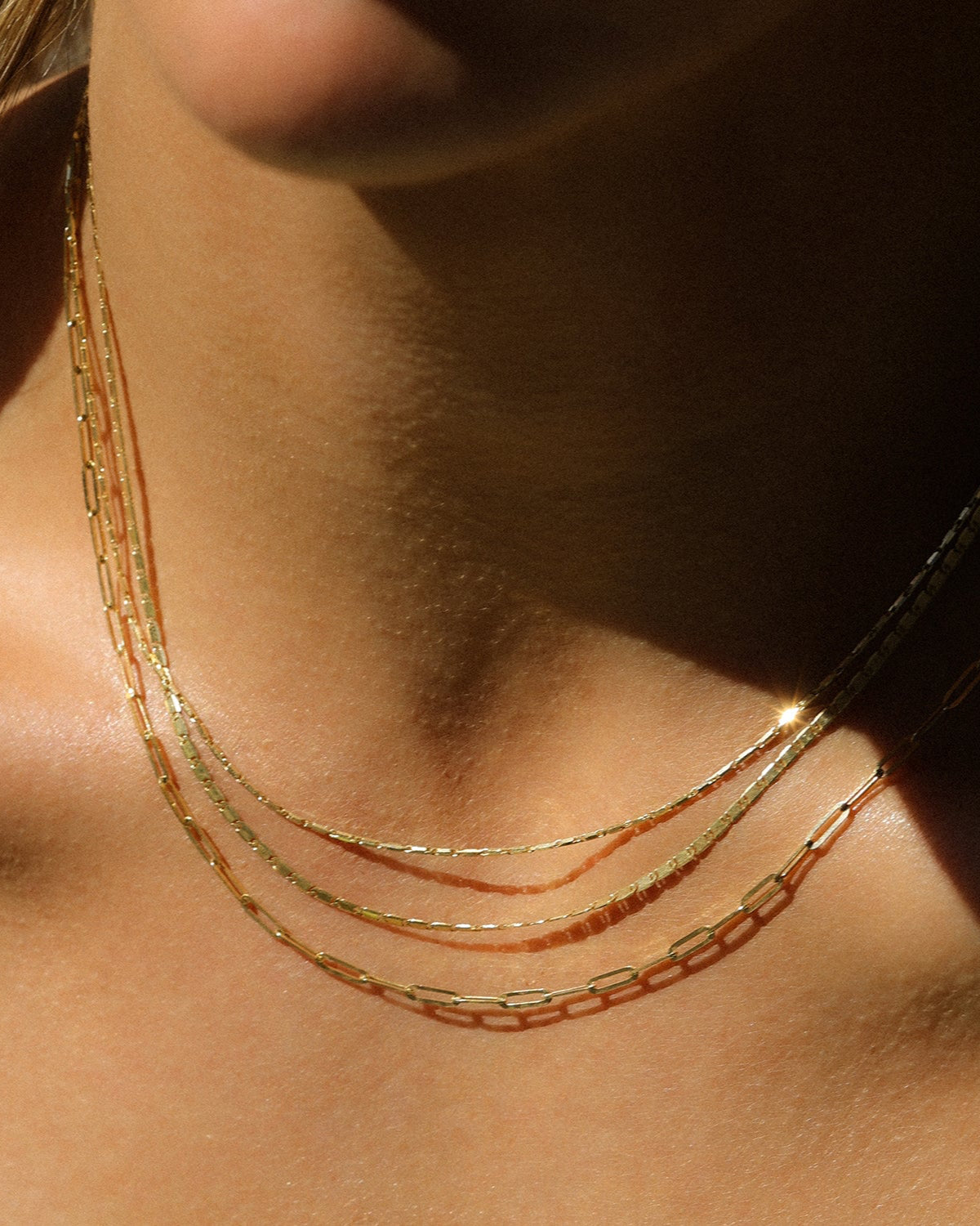 Golden Line Chain Necklace