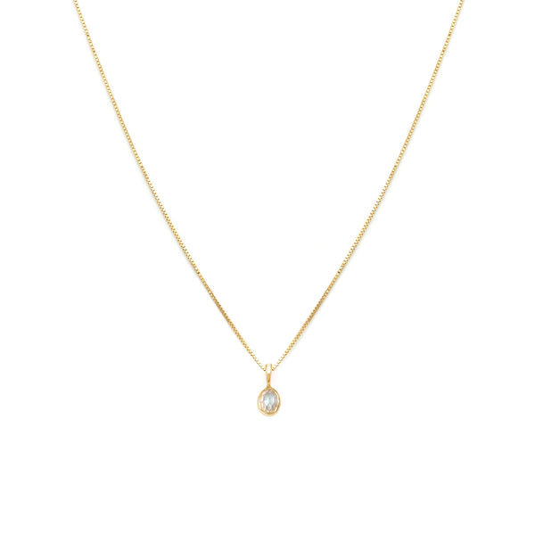 Petite Oval Necklace | 14k Gold & Moonstone