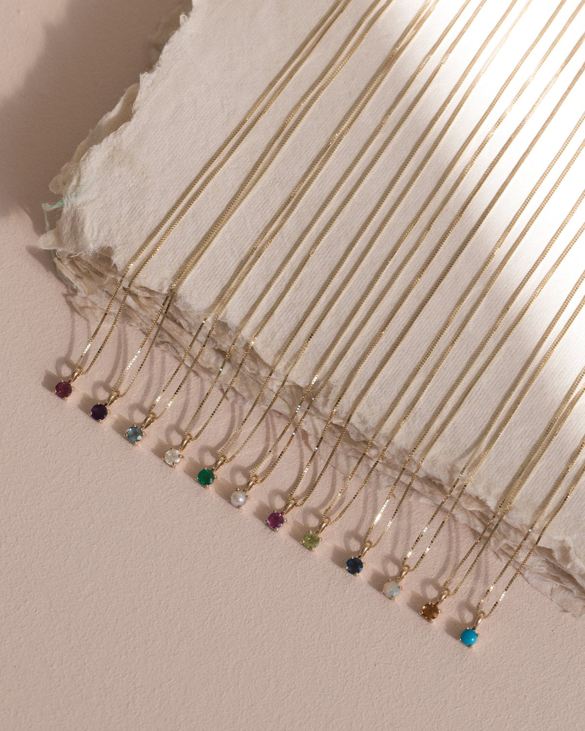 Leah Alexandra element necklace birthstoner necklace 14k gold