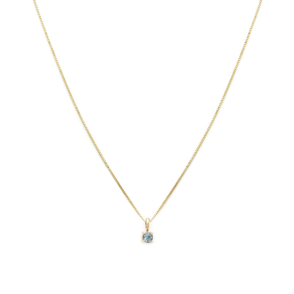 Leah Alexandra aquamarine 14k gold birthstone element necklace