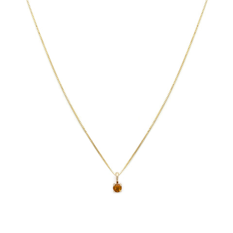 Leah Alexandra citrine november birthstone 14k gold necklace