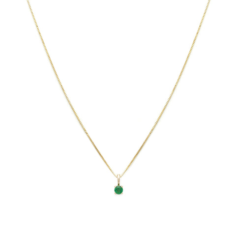 Leah Alexandra Emerald 14k gold birthstone element necklace
