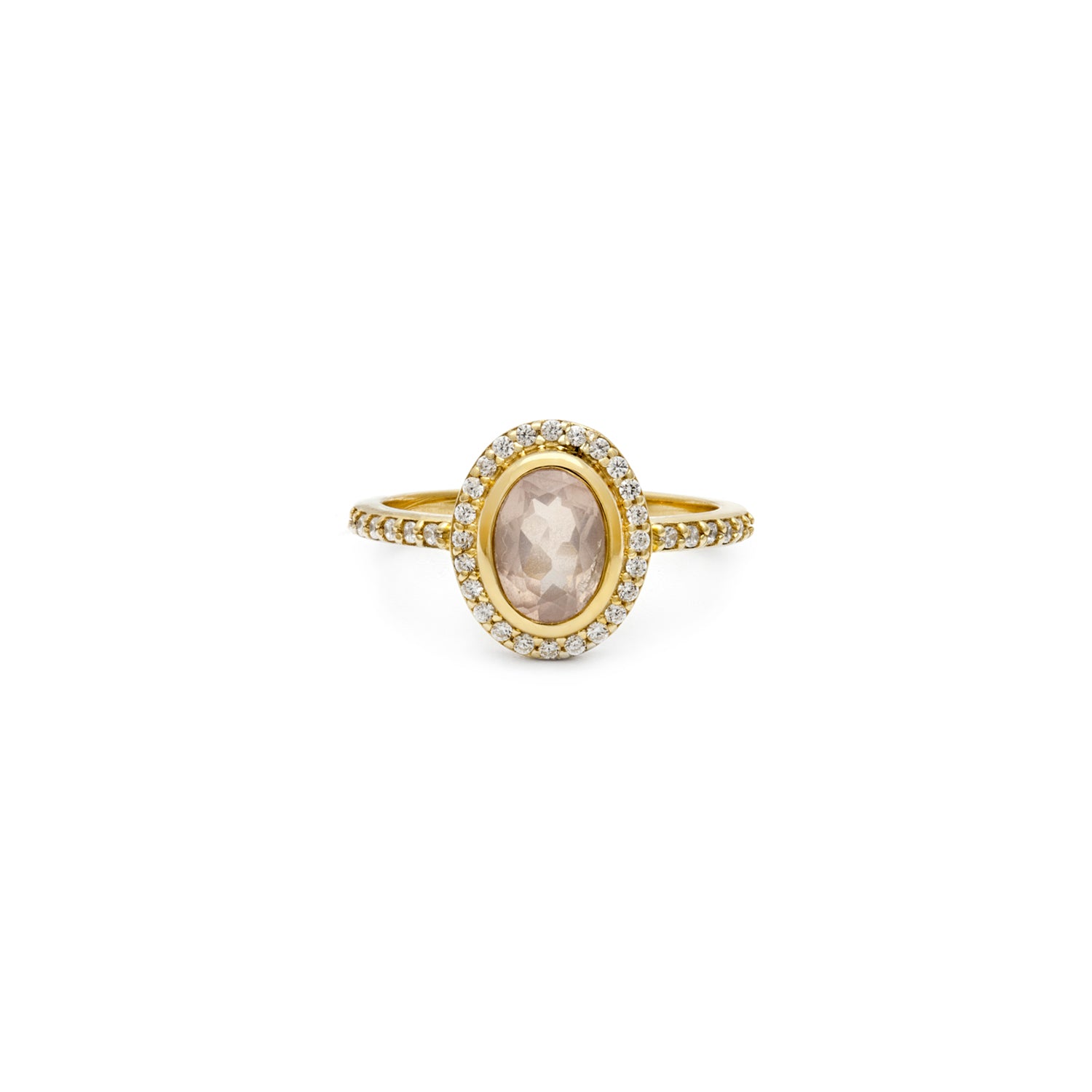 Leah Alexandra antique inspired rose quartz gold cameo ring