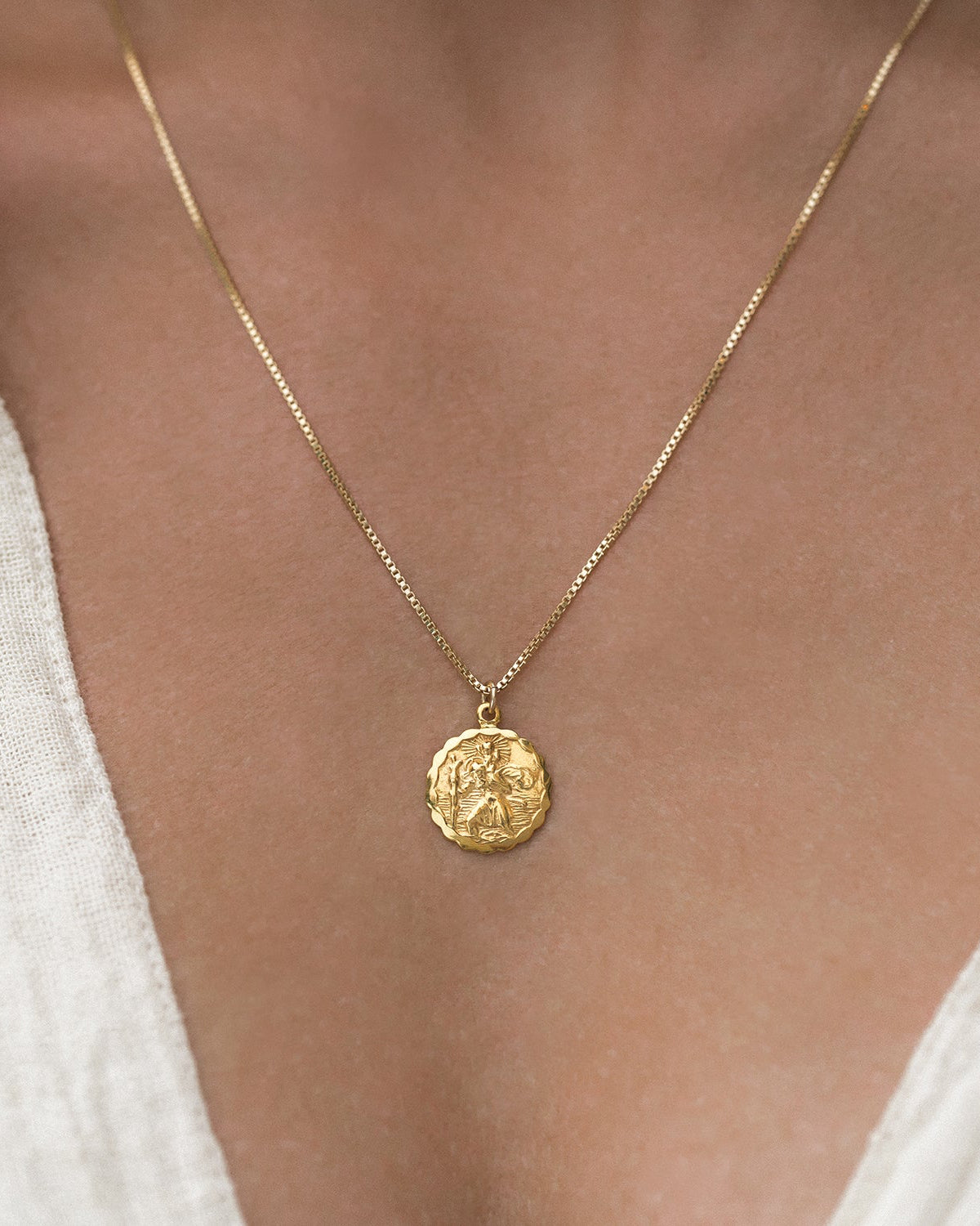 Leah Alexandra St Christopher Pendant gold necklace