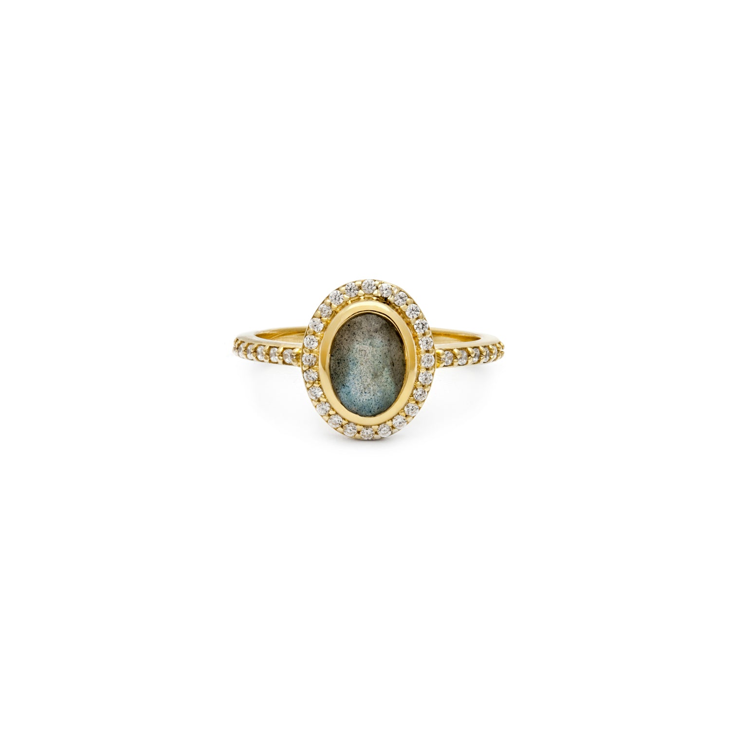 Leah alexandra antique inspired labradorite gold cameo ring