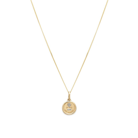 Leah Alexandra 14k gold love token pendant with diamonds