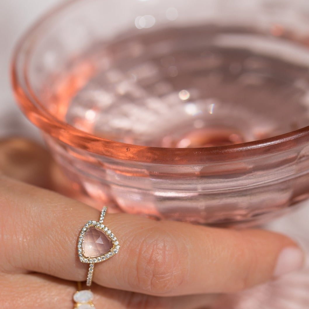 gold gemstone rings vintage crystal glassware