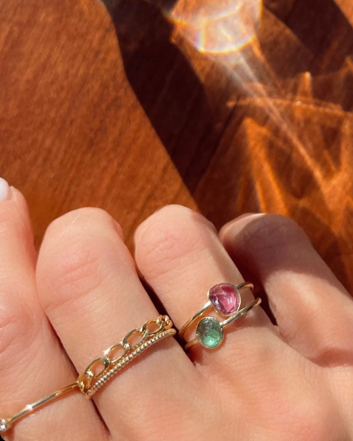 Emerald Rosecut Ring