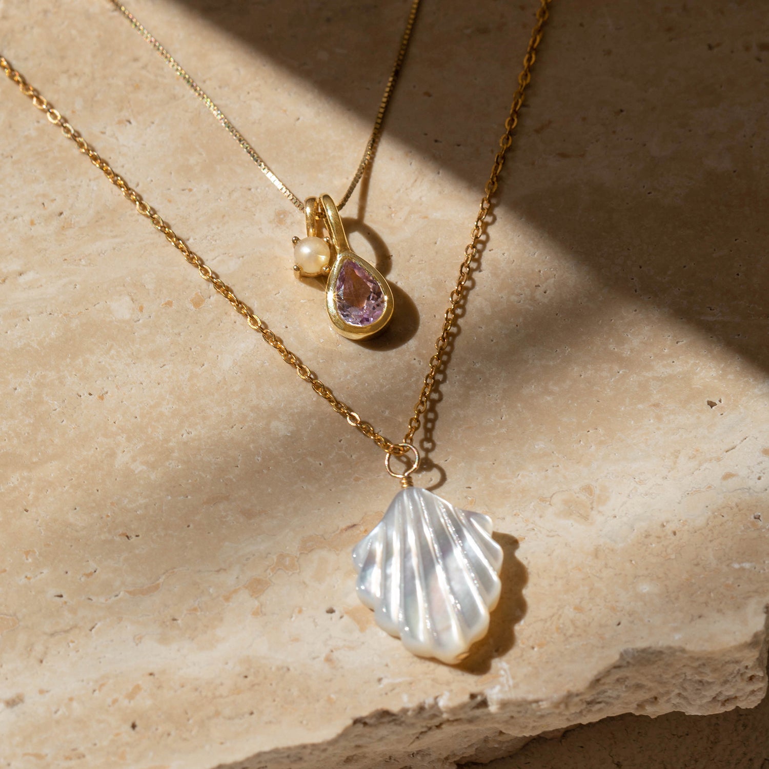 Amethyst Small Teardrop Gem Charm