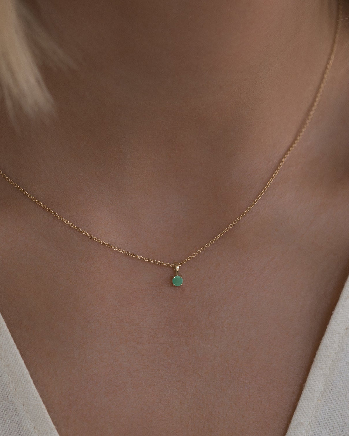 Emerald Birthstone Necklace