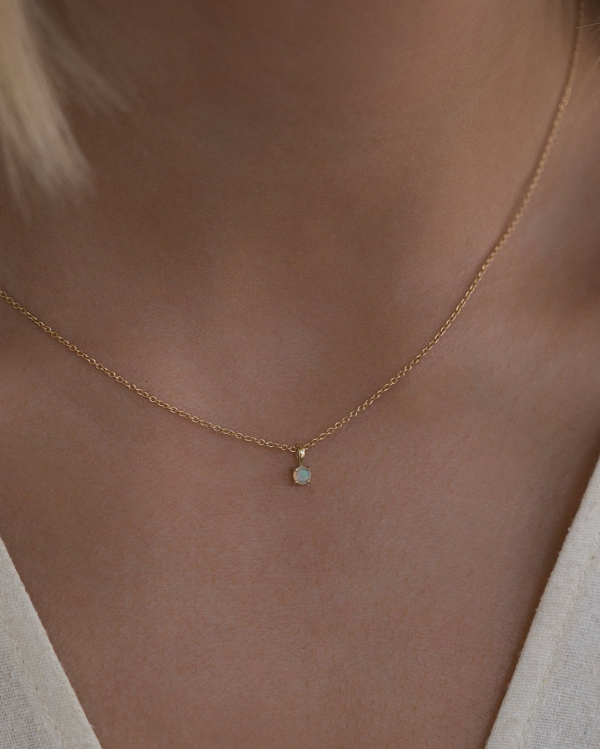 Opal Birthstone Necklace