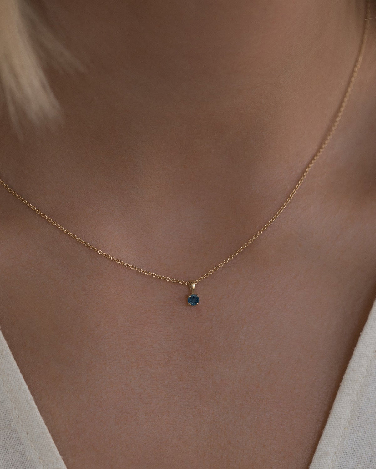 Blue Sapphire Birthstone Necklace