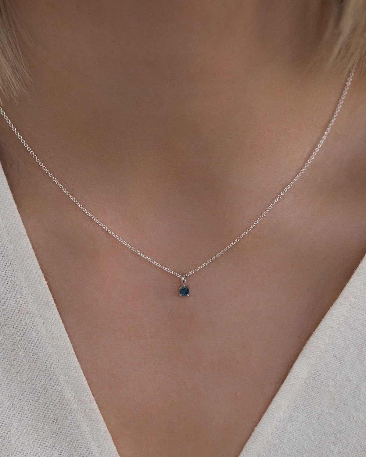 Blue Sapphire Birthstone Necklace