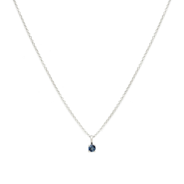 Birthstone Necklace | Silver & Sapphire