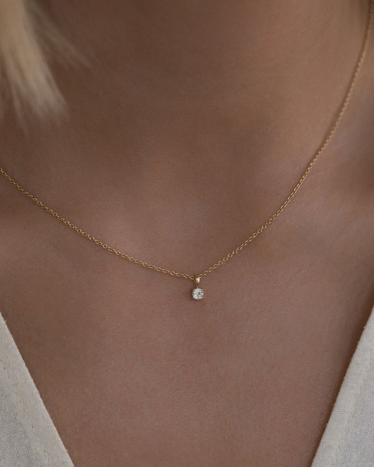 White Topaz Birthstone Necklace