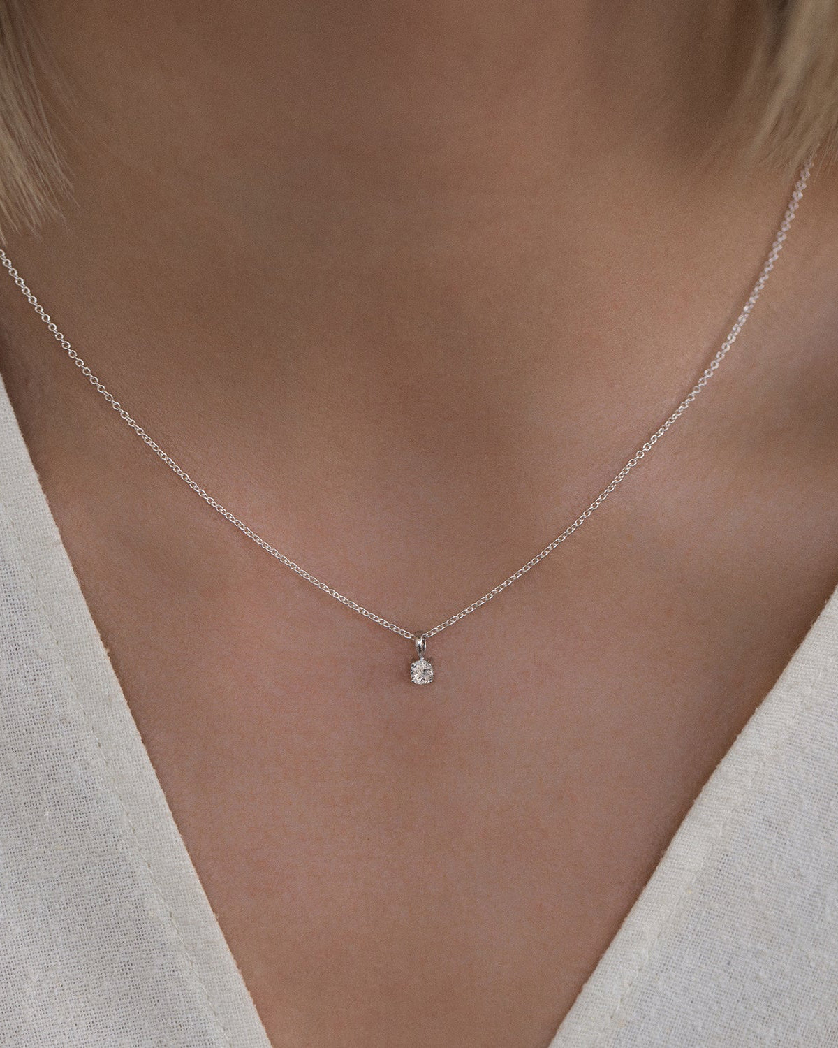 White Topaz Birthstone Necklace