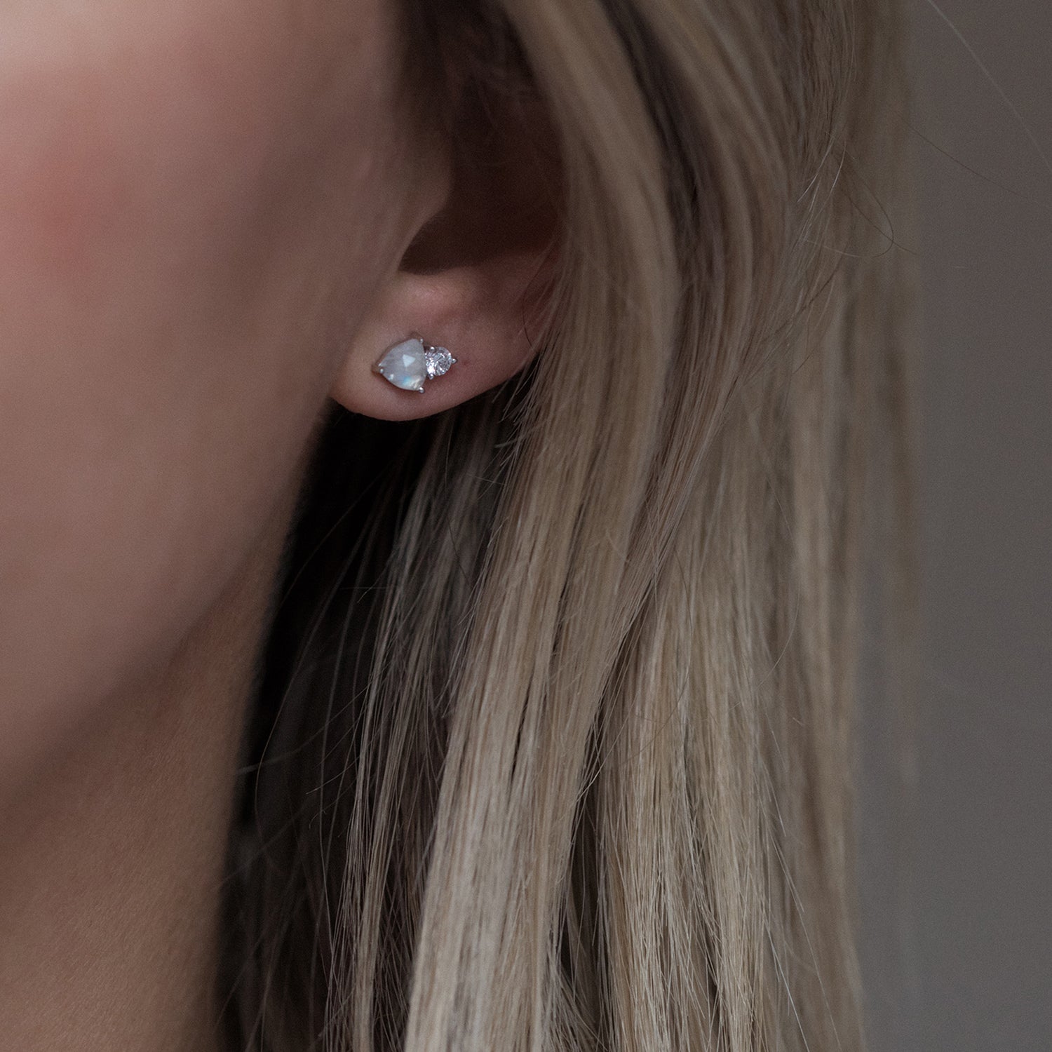Duo Moonstone Studs
