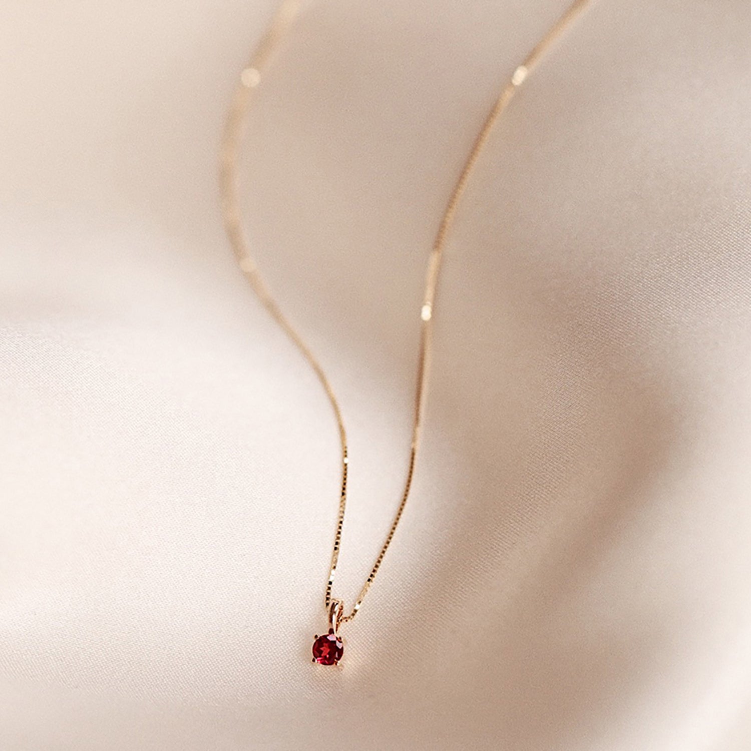Ruby Birthstone Necklace