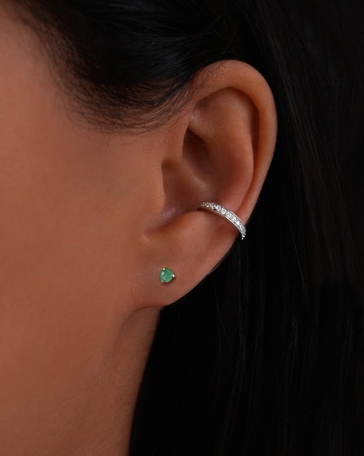Emerald Birthstone Studs