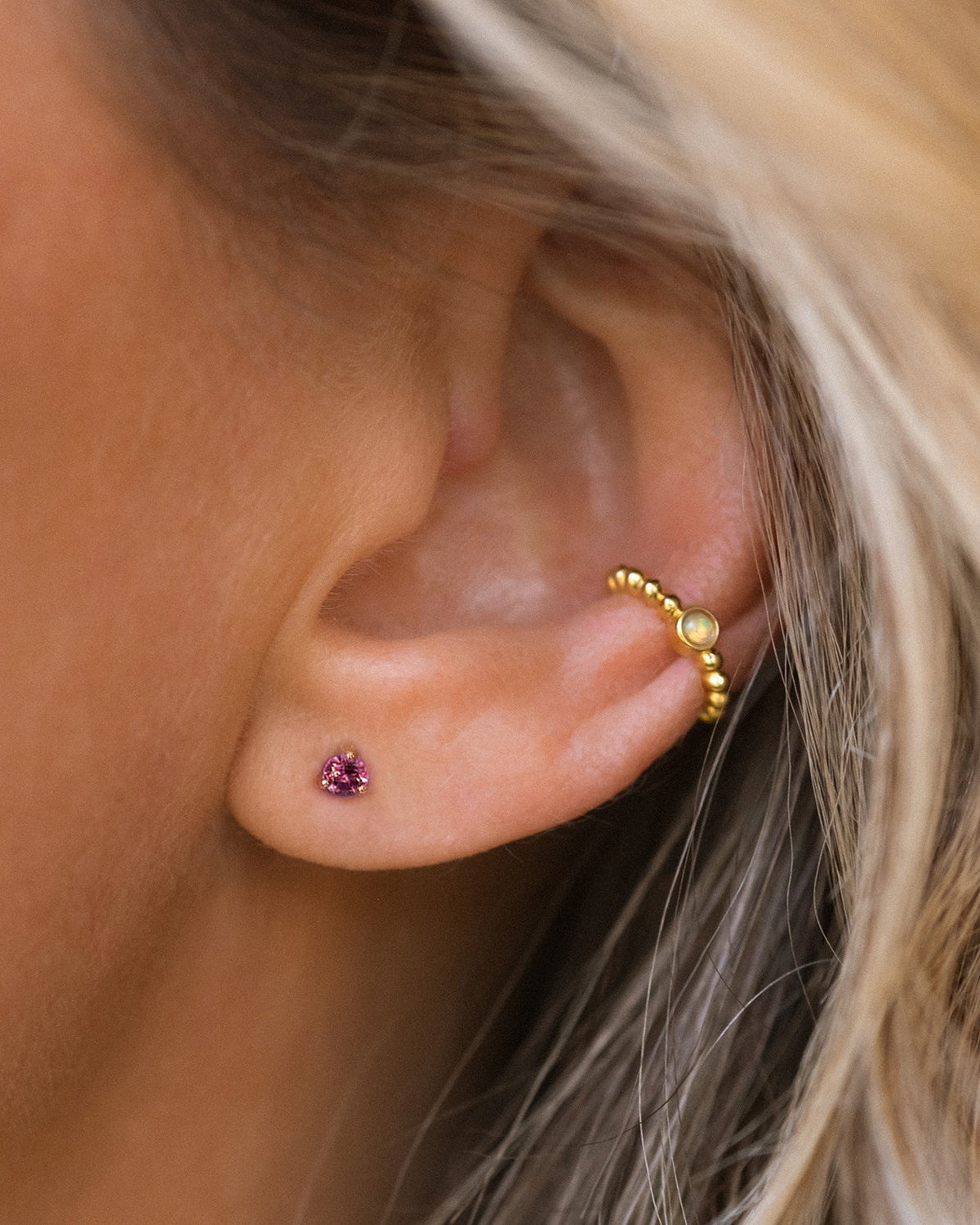 Garnet Birthstone Studs