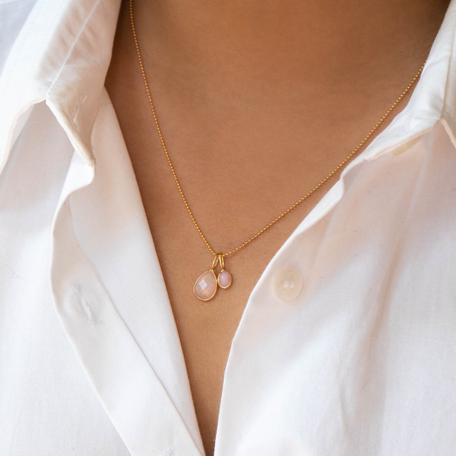 Pink Opal Small Gem Charm
