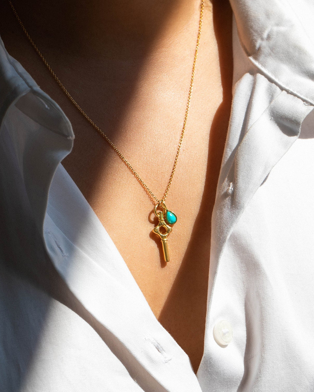 Turquoise Small Teardrop Gem Charm