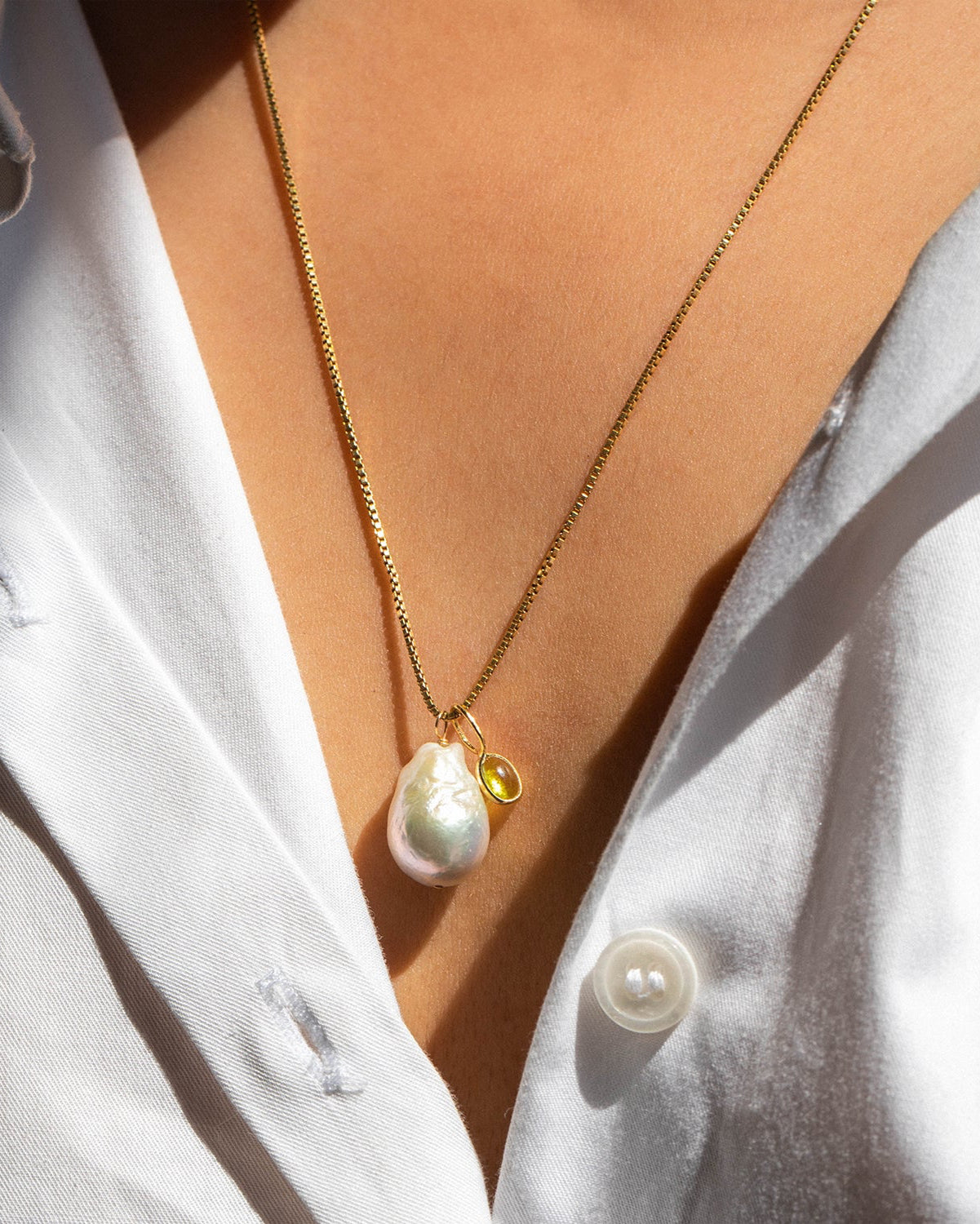 Yellow Green Tourmaline Gem Charm