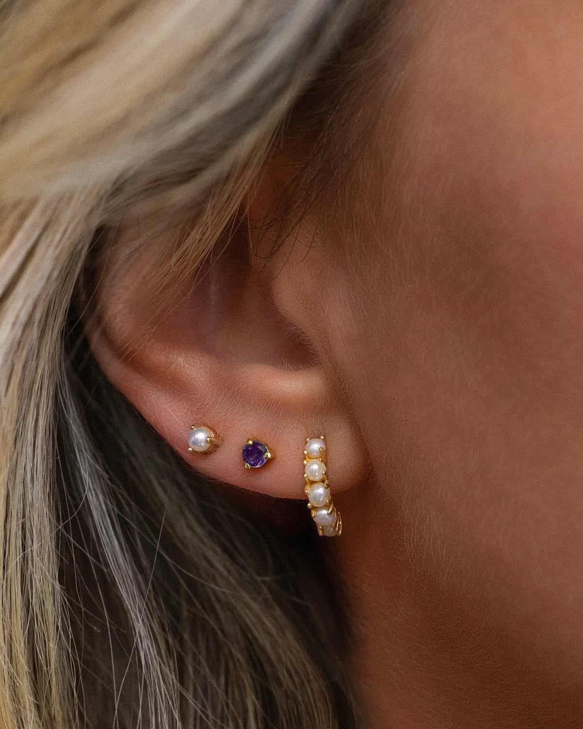 Amethyst Birthstone Studs