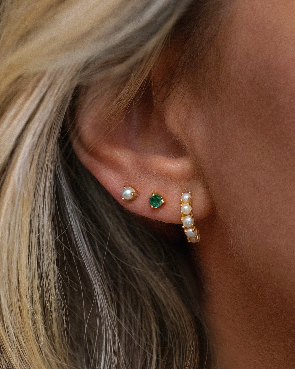 Emerald Birthstone Stud