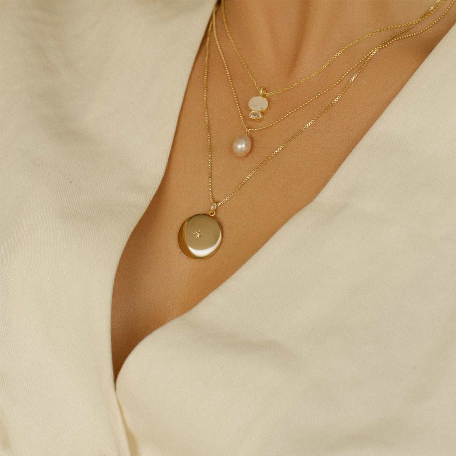 Leah Alexandra antique inspired locket gold fill diamond