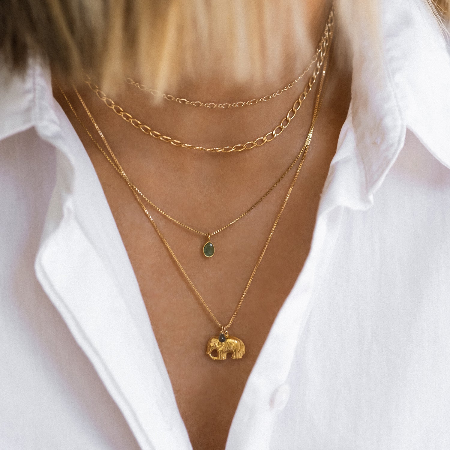 Sofia Slice Emerald Necklace