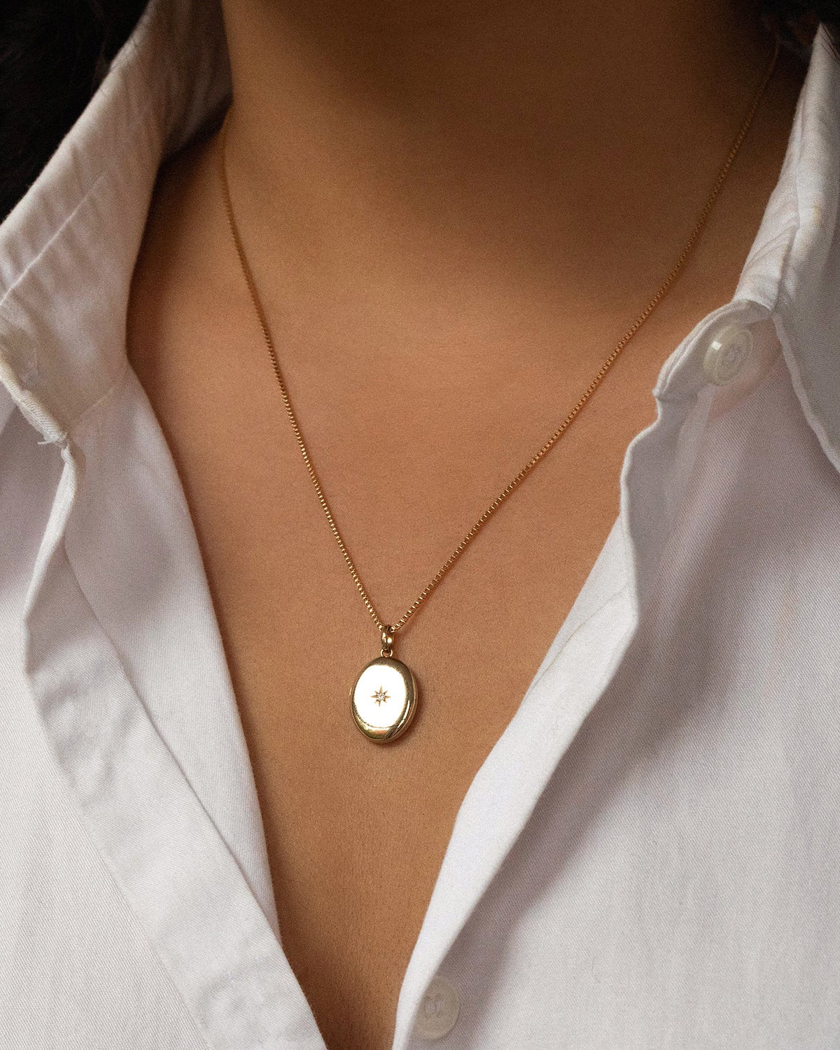 Oval Diamond Locket