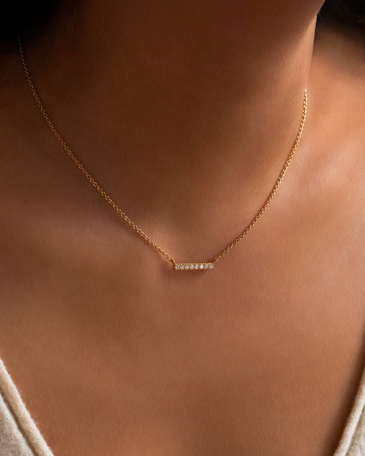 Pave Bar Necklace