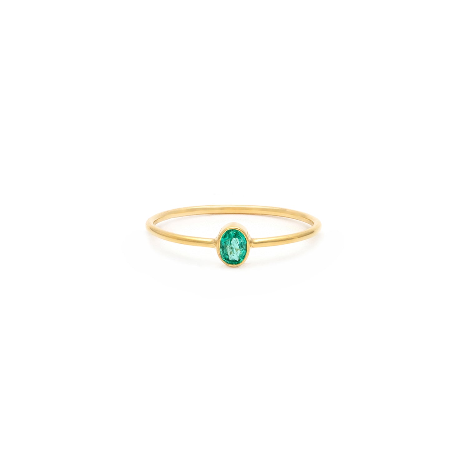 Petite Oval Emerald Ring